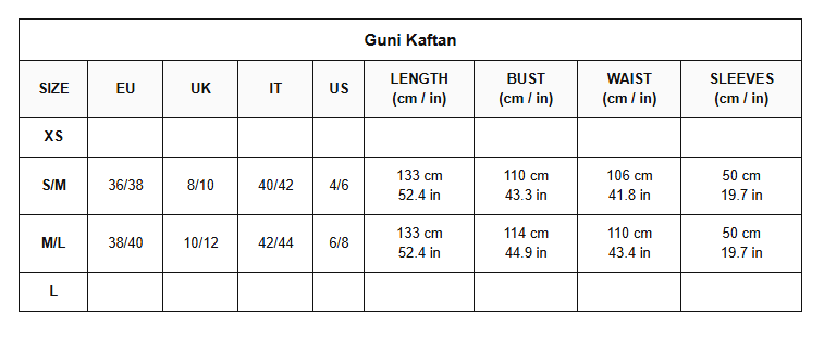 Size chart