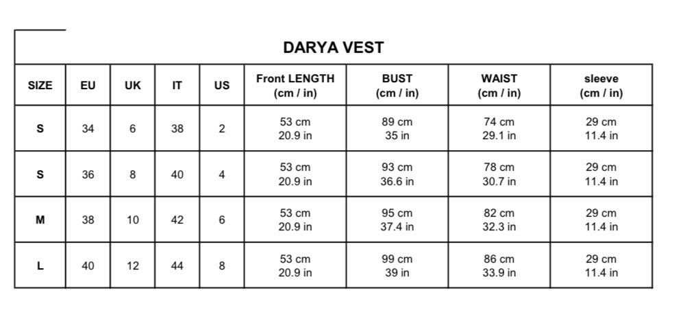 Size chart