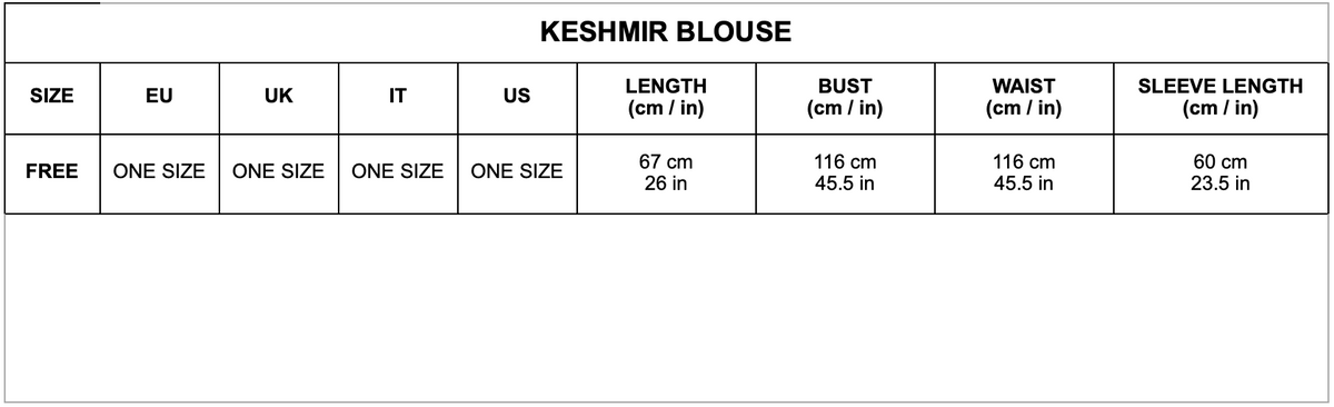Size chart
