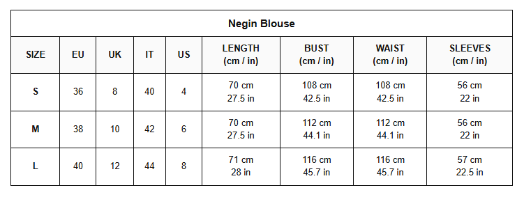 Size chart