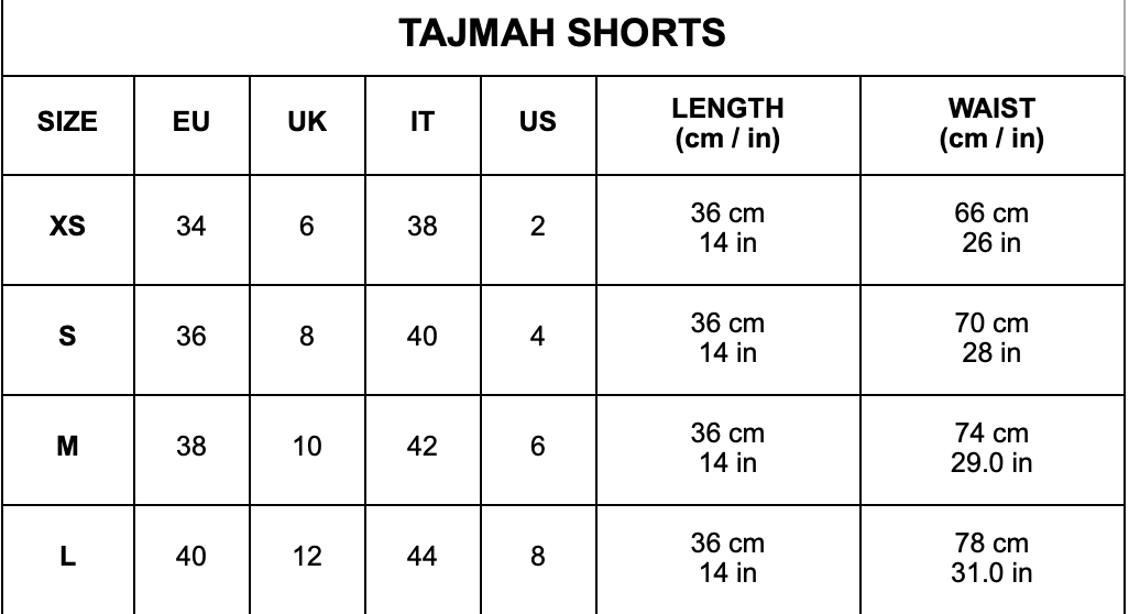 Size chart