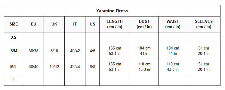 Size chart